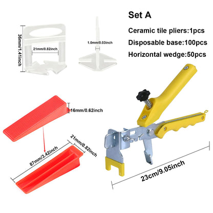 Kit Alicate Cunhas e Clips Niveladores de Revestimento de Chão e Parede para Ferramentas de Construção de 50-200 peças
