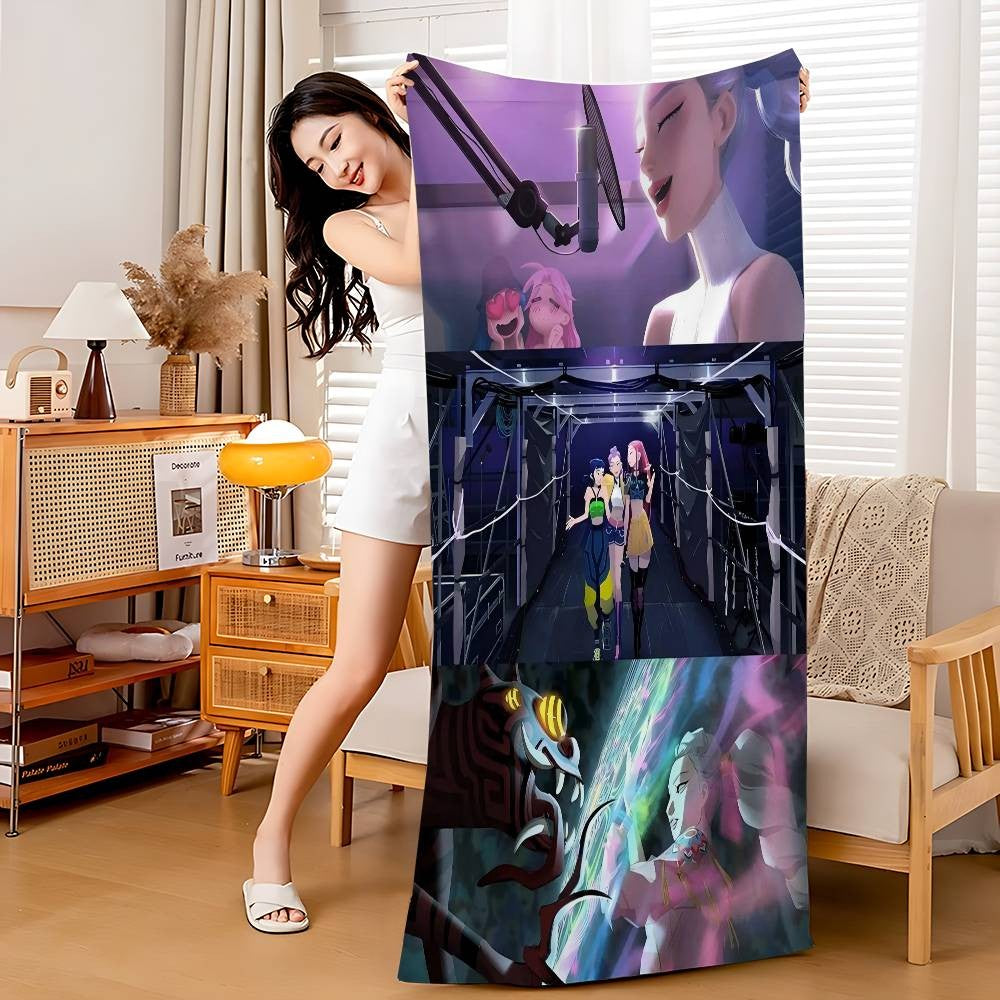 Kpop D-demon Hunters Microfiber Beach Towel Absorbent Quick Dry Soft Yoga Swimming Resort Mountain Climbing Towel