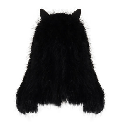 Viking Wolf Mask Faux Fur Headdress Werewolf Barbarian for Halloween Cosplay Costume Accessories