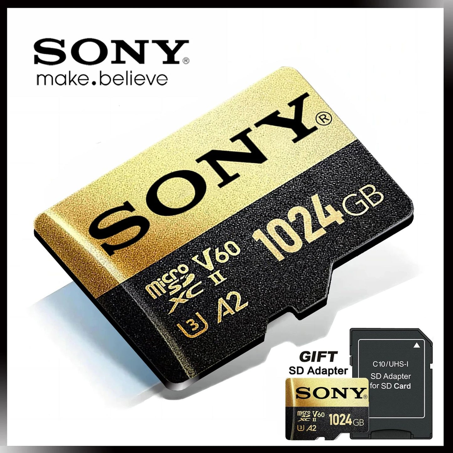 SONY Memory Card Original 1TB Class 10 V60 TF Card Mini SD Card 512GB 256GB A2 U3 Micro High Speed TF Card Dropshipping