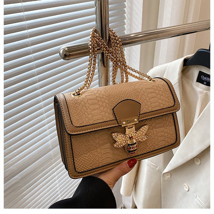Luxury Handbags for Women Crossbody Bags Bee Lock Tote Casual Flap Purses Crocodile Print Leather Handbag Ladies Shoulder Bags