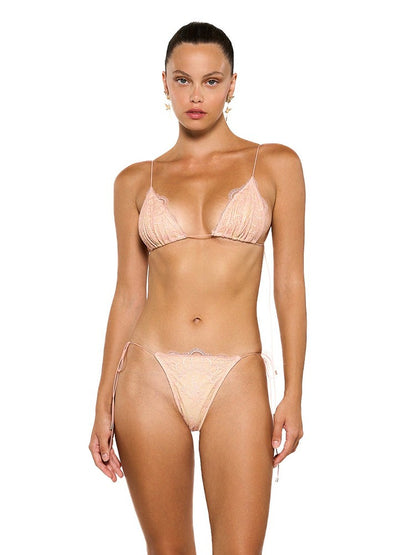 ZRTAK Micro Thong Triangle Swimwear Sexy Lace Bikini Set 2025 Swimsuit Women 2 Piece Beachwear Bandage Bathing Suits Beach Wear