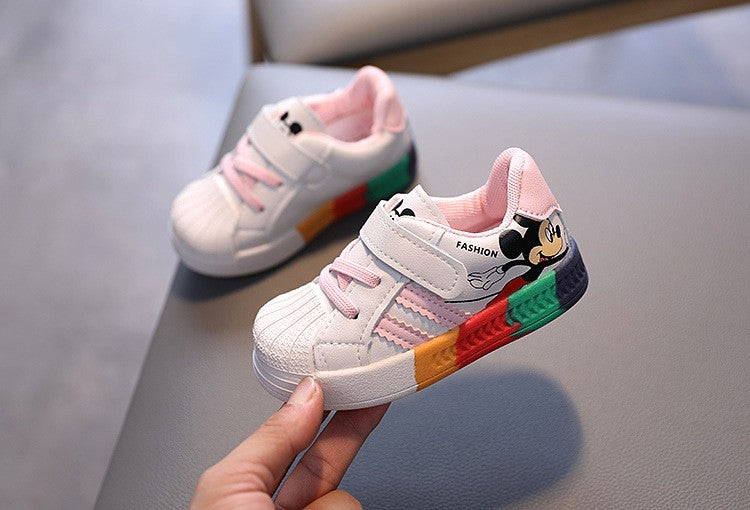 Spring And Autumn Boys And Girls Baby Walking Shoes Soft Sole Board Shoes Children's Single Shoes Anti Slip And Breathable Sneak