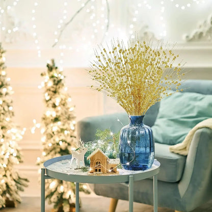 1-10pcs Gold Christmas Decorative Flash Artificial Berry Stem Decor for Christmas Tree DIY Wreath Fireplace Holiday Crafts Gifts