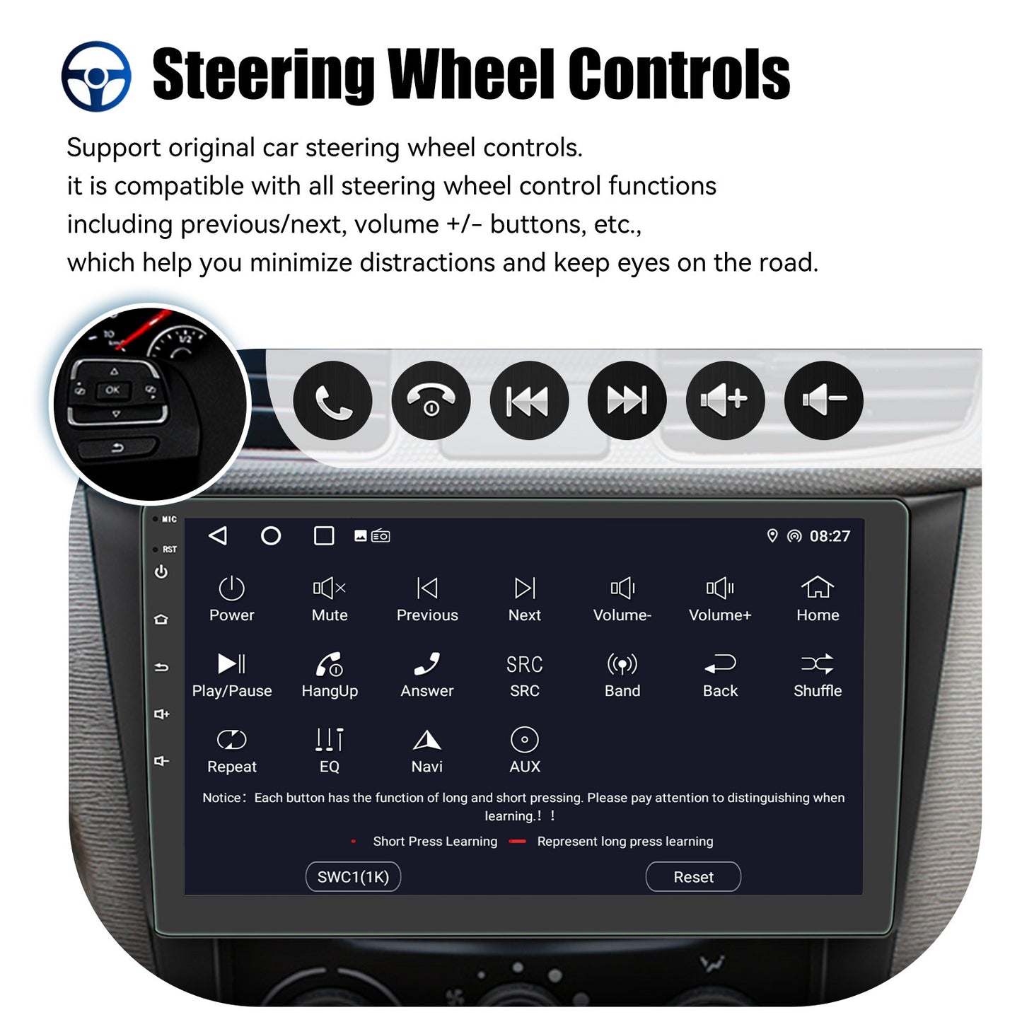 ESSGOO 10" Car Radio Android Auto Carplay Car Stereo Multimedia Player Universal WIFI GPS Autoradio Car Intelligent Systems
