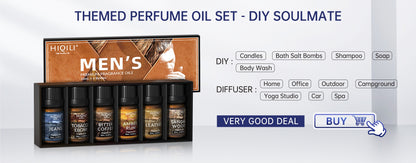 HIQILI 100ML Lavender Jasmine Rose Vanilla Mint  Eucalyptus Lemon Essential Oils for Diffuser, Humidifier, Massage, Skin, Hair