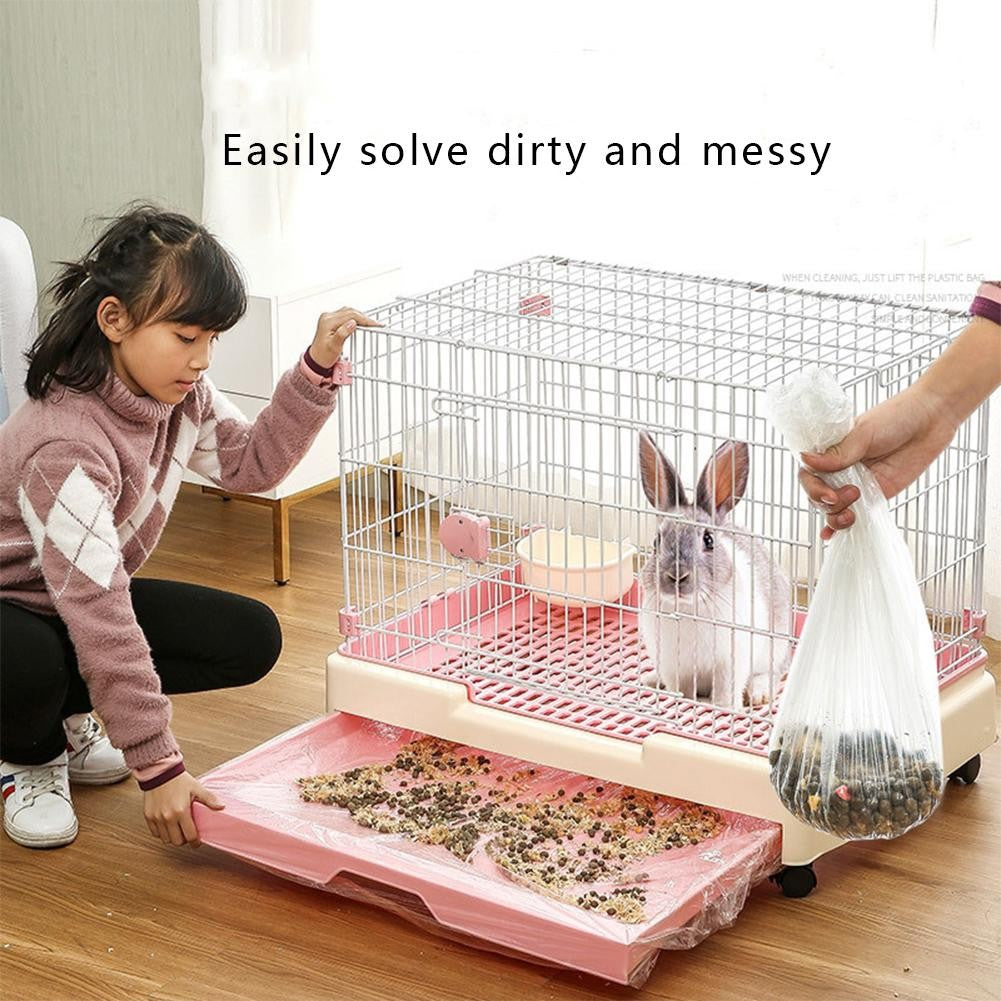 Forro Descartável para Gaiola de Coelho Bandeja Plástica Tapete de Filme Capa Sanitária Universal Substituível Pequeno Animal Hamster Saco de Fezes para Pet