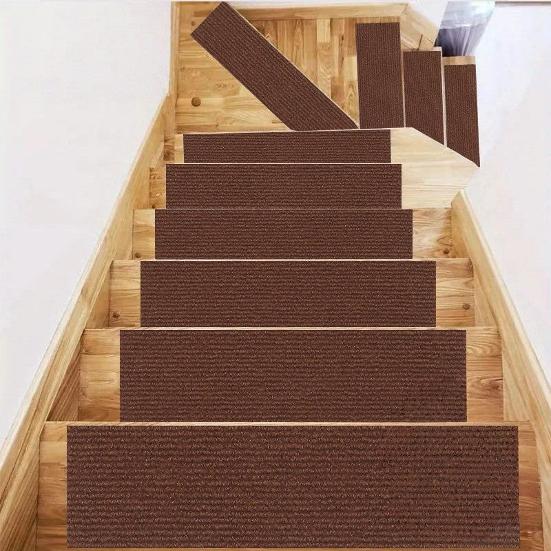 1pc 80cm/31.49inch Soft Suede Treads Anti-Slip Indoor Stair Runner Carpet Stair Rug Mat ,Electrostatic adsorption is healthier