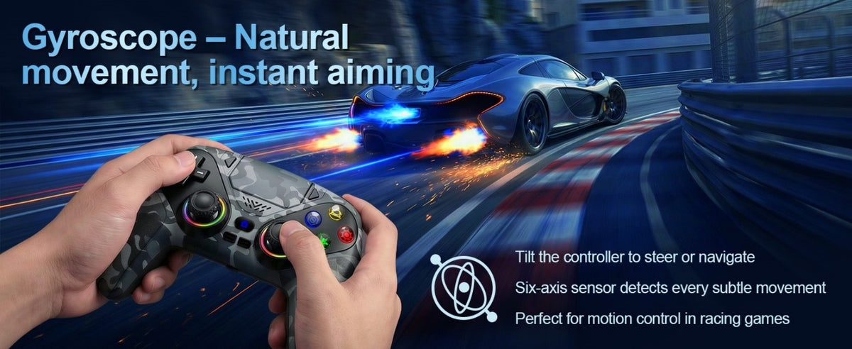 Gamepad For Playstation 5 PS5 Pro/Slim/PC,RGB Wireless Controller  6-Axis Gyro Dual Shock Turbo&Marco Programable Game Controle
