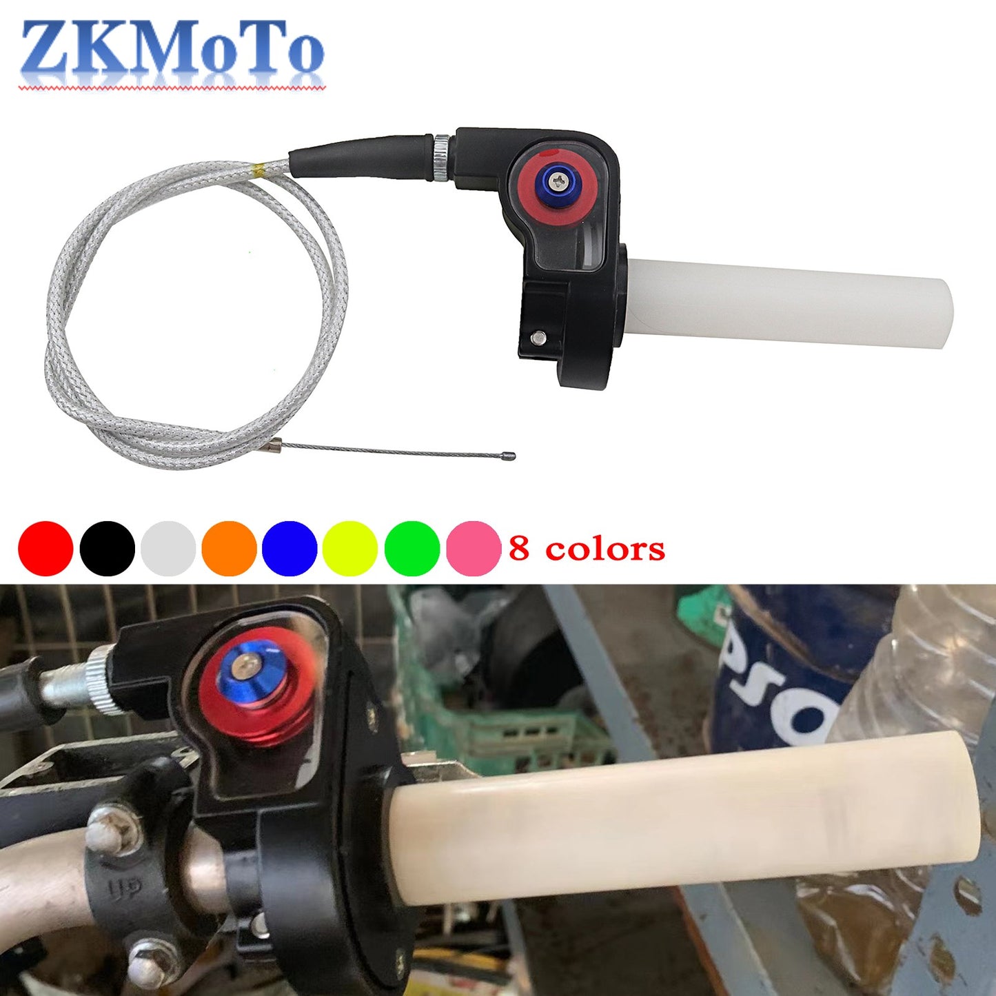 Manopla de acelerador 1/4 Quick Turn com punhos de acelerador e cabo de acelerador de 980mm para Dirt Pit Bike Motocross