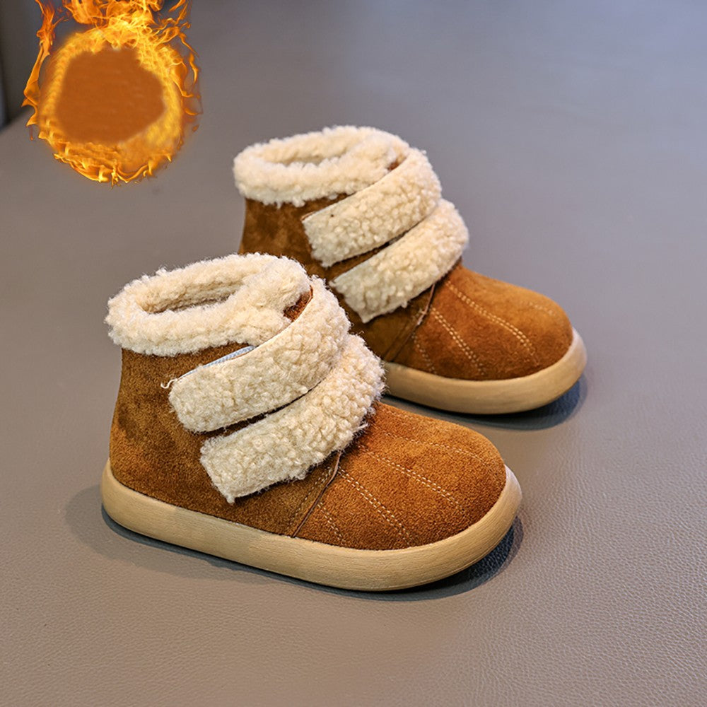 Thick Warm Plush Boots For Children 2025 New Designers Teenager Kid's Padded Boots Outdoor Hiking Boy's Girl's Snow Boots