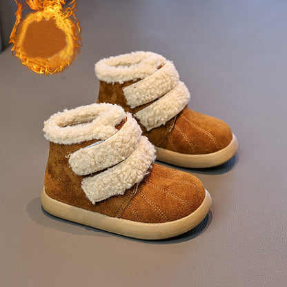 Thick Warm Plush Boots For Children 2025 New Designers Teenager Kid's Padded Boots Outdoor Hiking Boy's Girl's Snow Boots