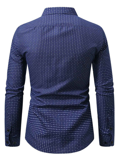 Bolubao Men Shirt Brand New Men's Fashion Polka Dot Long Sleeve Elastic Shirt Four Season Smart Casual Male Shirts