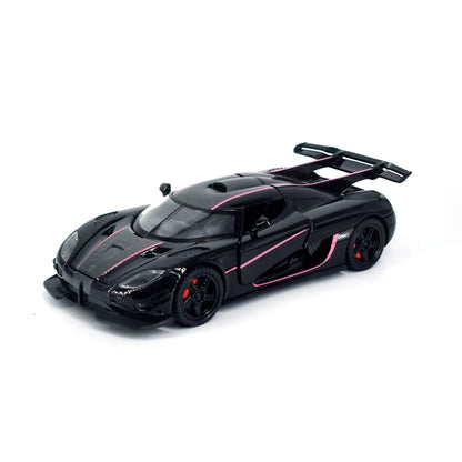 1:32 Escala ONE1 Miniatura Carro Esportivo Modelo Brinquedos Liga Fundida 4 Portas Abertas com Veículos de Corrida de Fricção para Crianças Presentes