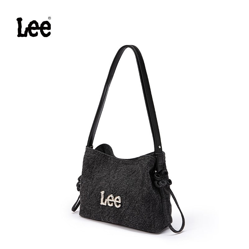 LEE Chinese Knot Denim Blue Women's Handbag Fashion Trend Daily Jeans Medium Size Tote Shoulder Bag for Ladies Commute Tote Bag