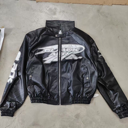 New Motorcycle Leather Jacket Men Bomber Pilot Retro Loose Pu Short Coat Fashion Casual Streetwear Multi Pocket Trend Outwear