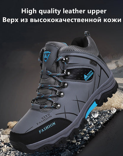 Botas de Neve Masculinas de Inverno Impermeáveis de Couro Tênis Super Quentes Botas Masculinas Botas de Caminhada ao Ar Livre Sapatos de Trabalho Tamanho 39-47