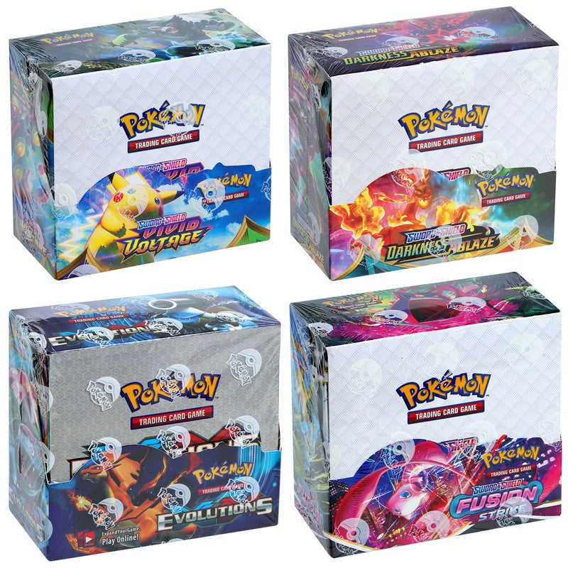 324/360Pcs/Set Pokémon Estrelas Cintilantes União de Equipes Escuridão Incendiária Sol Lua Evoluções Cartão Booster de Batalha de Negociação em Inglês