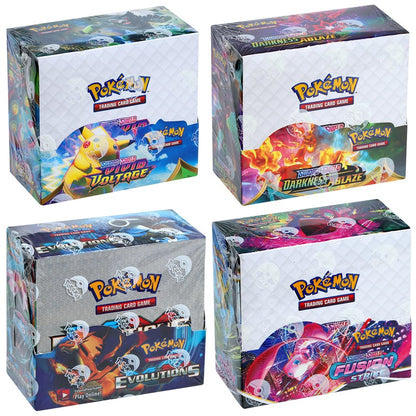 324/360Pcs/Set Pokémon Estrelas Cintilantes União de Equipes Escuridão Incendiária Sol Lua Evoluções Cartão Booster de Batalha de Negociação em Inglês