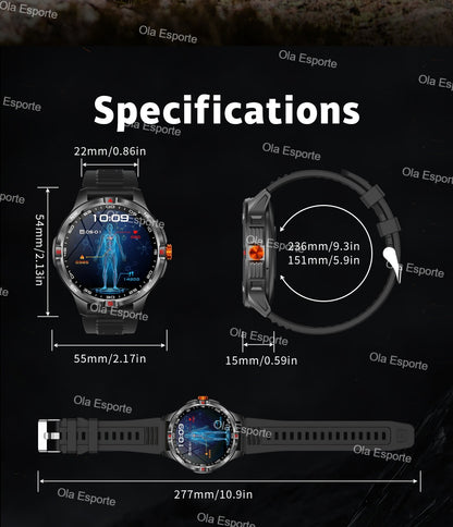 T-Rex 3 Military 1000mAh Battery Smart Watch 10ATM Waterproof GPS Track Compassr Bluetooth Call AMOLED Men Swim Sport Smartwatch