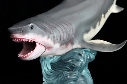HAOLONGGOOD Megalodon Modelo Coleção de Tubarão Marinho Decoração de Mesa Realista Animal Marinho Pré-histórico Presente de Aniversário para Adultos