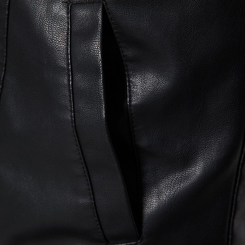 TRAF Leather Men's Youth Trend Autumn And Winter New Slim Korean Version Of Handsome Men's Autumn Coat Leather Jacket Men