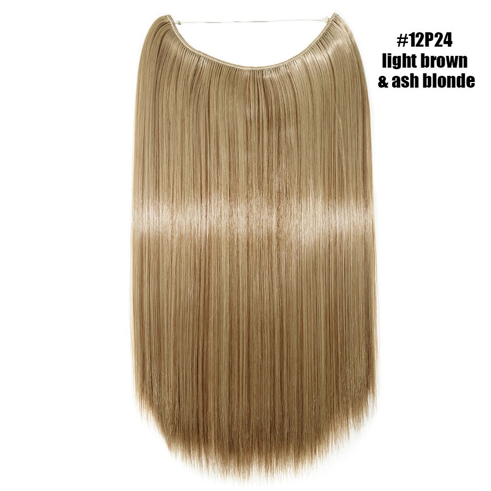 BENEHAIR Cabelo Sintético com Fio Invisível Sem Clipes Extensões de Cabelo Linha Secreta de Pesca Apliques de Cabelo Falso Para Mulheres
