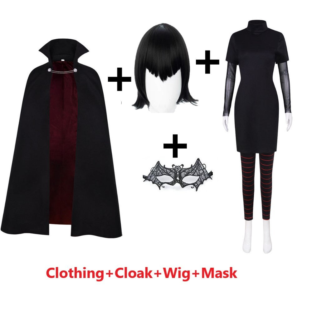 Mavis Dracula Cosplay Costumes Mask Wig Hotel Transylvania Role Play Halloween Carnival Party Outfit For Children Women Girls