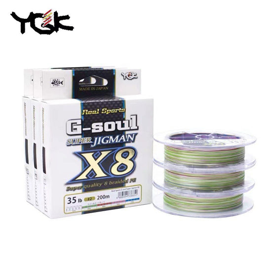 Linha de Pesca Trançada Multicores de 8 Fios Original Japonesa 200M 300M YGK G-SOUL X8 JIGMAN, Linha PE de Alta Resistência para Carretel de Pesca de Baixo e Carpa