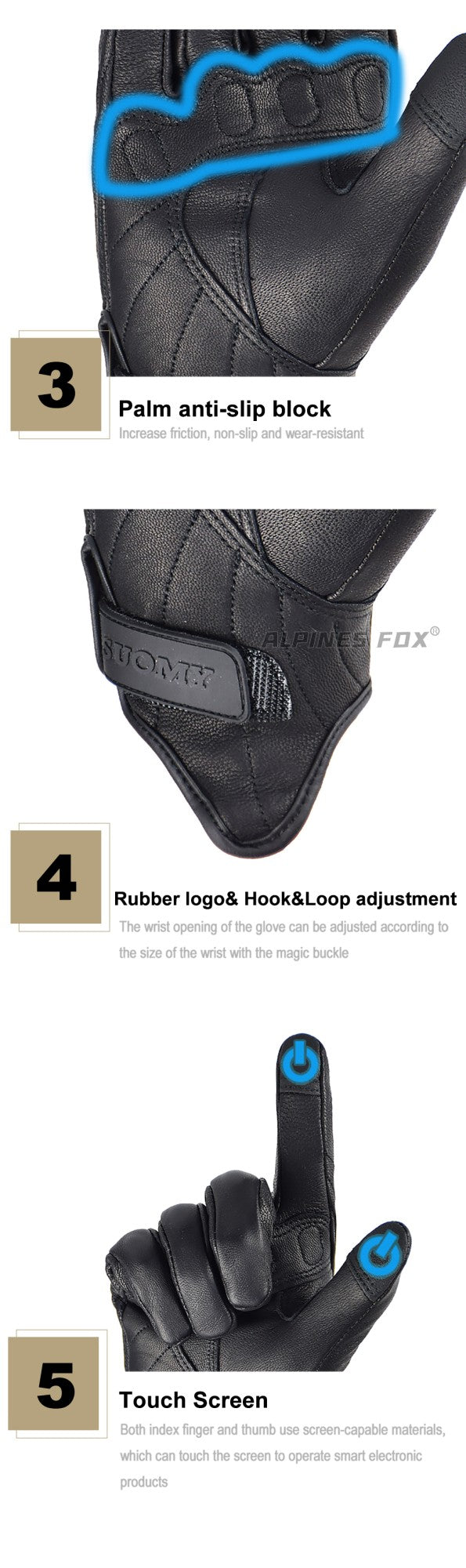 Luvas de motociclismo de couro de cabra Suomy Vintage, de verão, marrons, retrô, para motociclistas masculinos, luvas de motocross femininas, Luvas