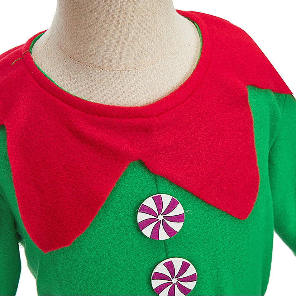 Kids Adult Christmas Clothing Set Kids Tops Pants Hat Belt Children Xmas Clothes Baby Boy Girl Birthday Outfit Elves Costume