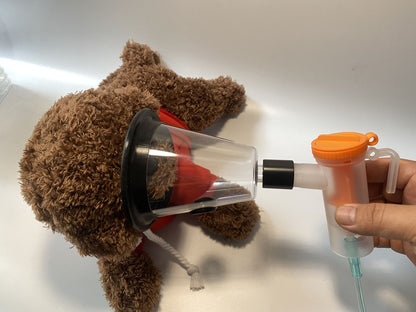 Máscara de oxigênio para cães de estimação, inalação de oxigênio para cães e gatos, experimento de nebulização para animais de estimação, clínica de inalação de oxigênio para animais, primeiros socorros