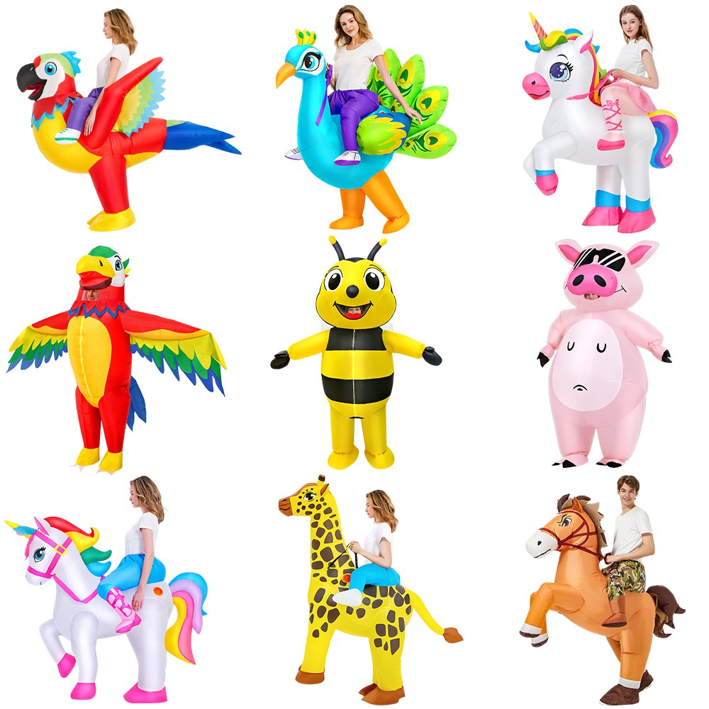 New Riding Animal Inflatable Costume Anime Suits Dress Mascot Purim Halloween Christmas Party Cosplay Costumes for Adult