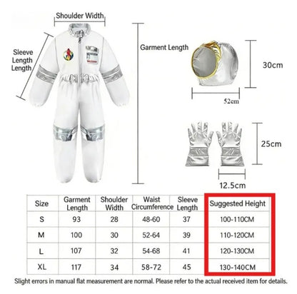 Cosplay Costume Pink Astronaut Height100-150 Pop Space-Themed Dress-Up Outfits Space Explorer Role-Play Jumpsuit Park Performanc