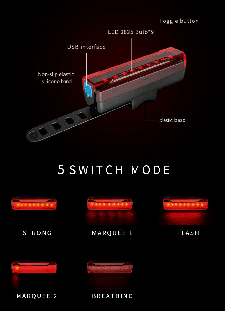 10000mAh 6-8 LED Bike Light USB Rechargeable 3600 Lumens Bike Headlight Super Bright Flashlight Front Lights and Back Rear light
