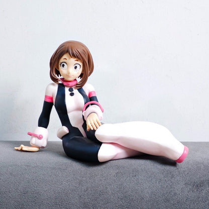 Anime MHA My Hero Academia figura Ochaco Sentada Action Figure Uraraka Ochako pvc Coleção Modelo Presente Boneca 10cm
