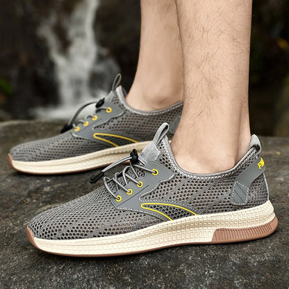 Sapatos Masculinos Casuais de Couro Genuíno para Exteriores Marca de Sapatos Masculinos para Escalada Caminhada Viagem Sapatilhas Respiráveis Masculinas Calçados de Verão
