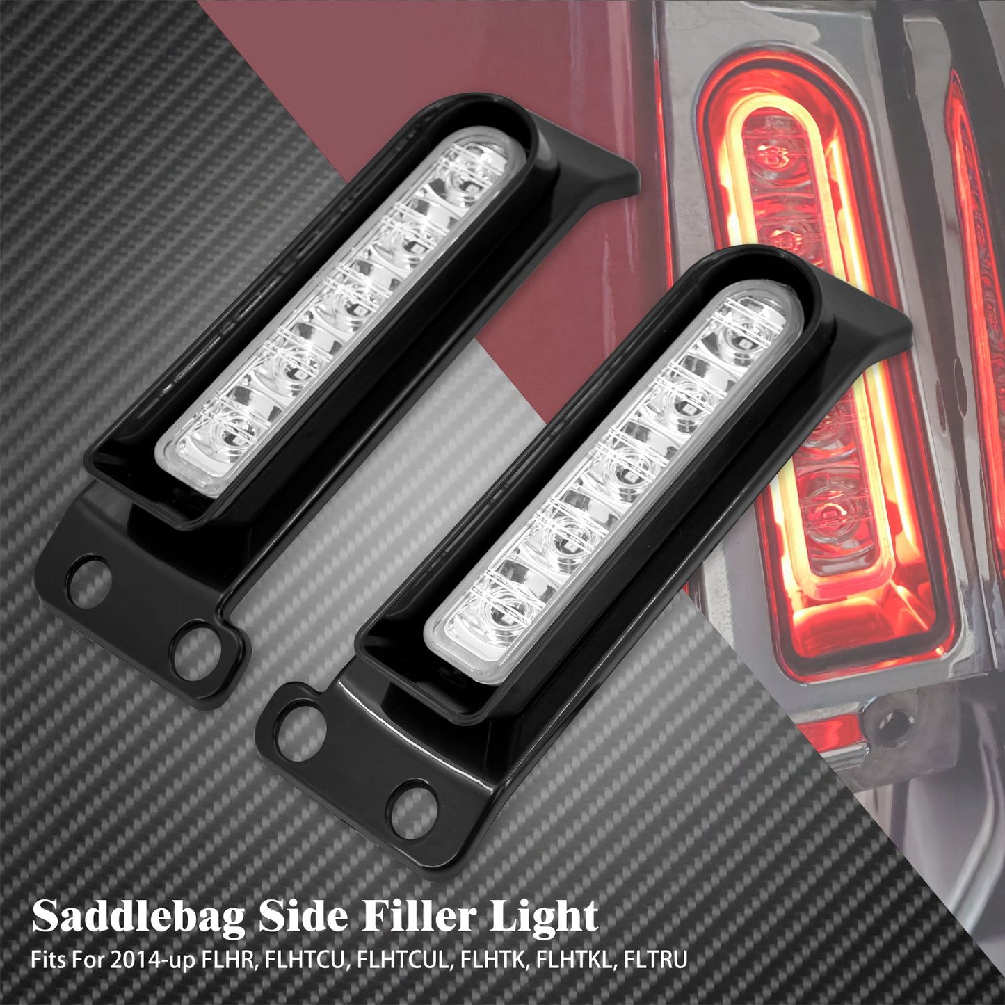 Luzes LED do Para-lama Traseiro de Motocicleta Para Harley Touring Road King Electra Glide FLHR 2014-2023 Lâmpada Lateral de Freio e Seta