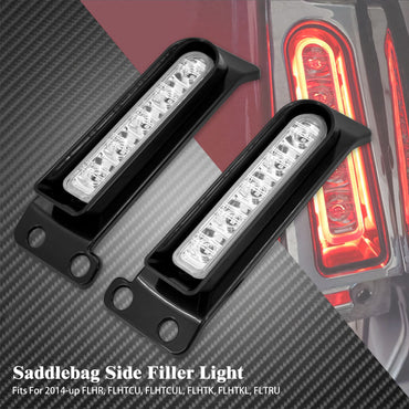 Motorcycle Rear Fender LED Lights For Harley Touring Road King Electra Glide FLHR 2014-2023 Brake Turn Signal Side Filler Lamp