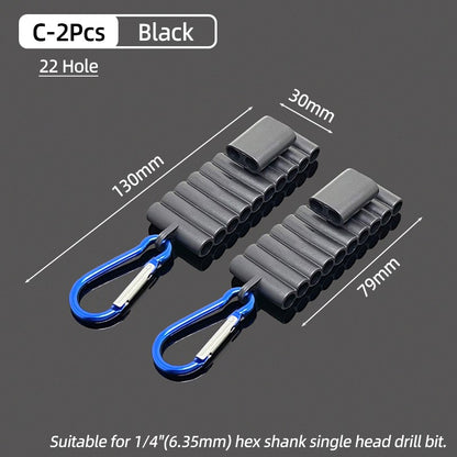 Suporte de Bits de Chave de Fenda Hexagonal de 1/4" Portátil Estojo Organizador com 10/22 Furos para Armazenamento de Bits de Broca para Cabeças de Chave de Fenda Ferramentas de Estojo
