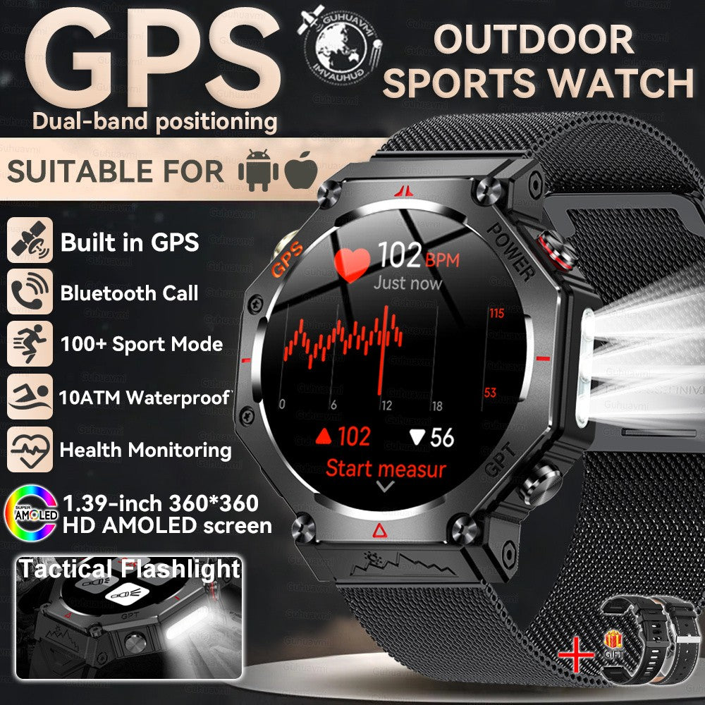2025 Novo Smartwatch T-Rex 3 Ultra GPS Masculino 10ATM IP68 À Prova D'água GNSS de Banda Dupla Integrado Bússola Smartwatch Esportivo Militar