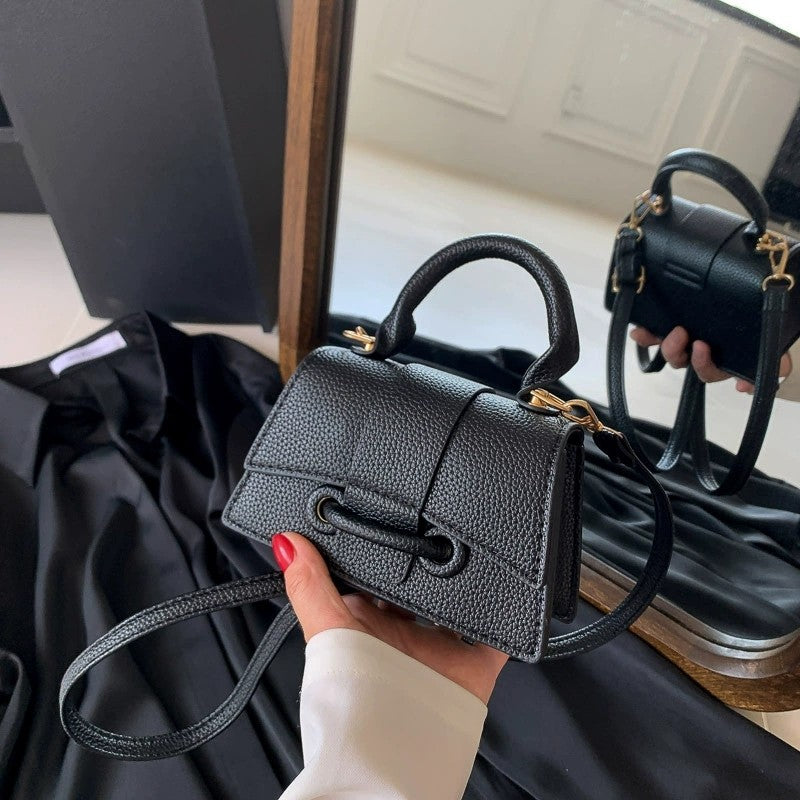 Fashion Solid Color Small Tote Crossbody Bag, Stylish Mini Handbag Mobile Phone Coin Purse, Adjustable Strap, Magnetic Closure,