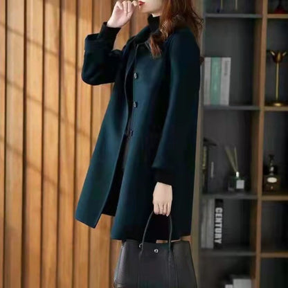 New Korean Mid-length Woolen Jacket for Women Loose Versatile Ins Fashion Coat