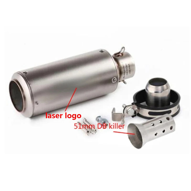 motorcycle exhaust inox muffler carbon fiber exhaust Universal 51/60mm with DB Killer for z900 R3 R25 MT07 MT09 R1 Z400 Z650