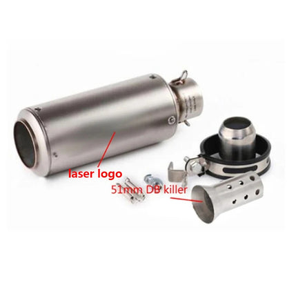 motorcycle exhaust inox muffler carbon fiber exhaust Universal 51/60mm with DB Killer for z900 R3 R25 MT07 MT09 R1 Z400 Z650