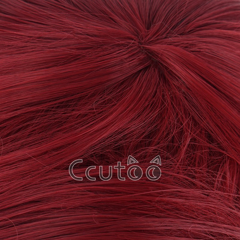 The Little Mermaid Deep Red Long Wig Synthetic Hair Curly Cosplay Wigs Princess Ariel Wig Role Play Costume + Wig Cap