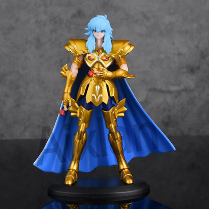 Aixlan 8 Peças Boneco Saint Seiya Kanon Hyoga 18CM Cavaleiro de Ouro PVC Figura de Ação Brinquedo Anime Presente de Aniversário Estatueta Colecionável
