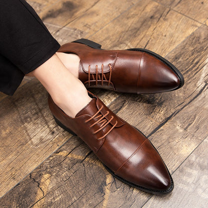 Men's Dress Shoes Classic Casual Business Leather Shoes Men Retro Office Wedding Leather Formal Social Brogues Shoes For Men