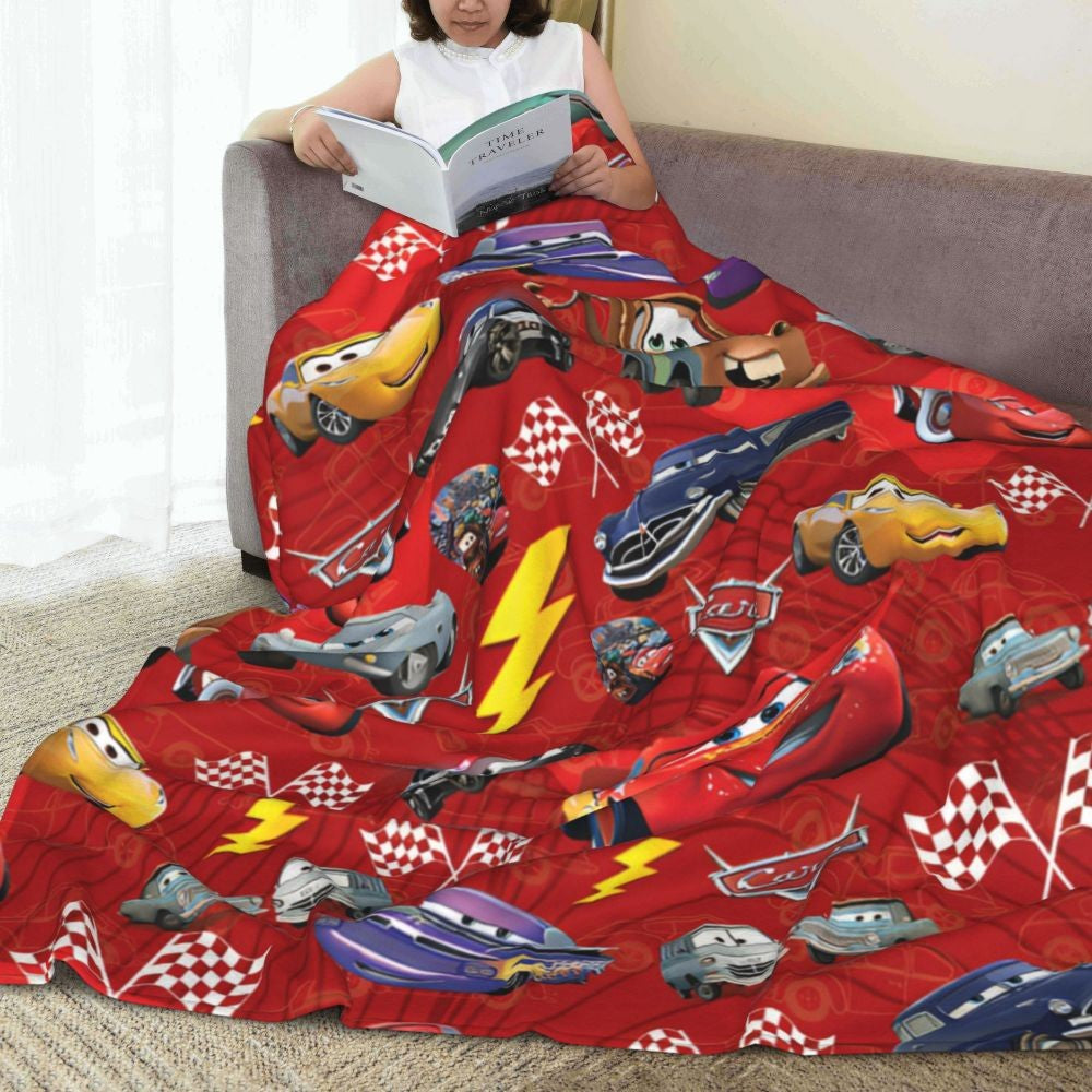 Cars Lightning McQueen 95 Flannel Blanket Life Is A Highway Super Warm Throw Blanket for Couch Bed Picnic Bedspread Sofa Bed