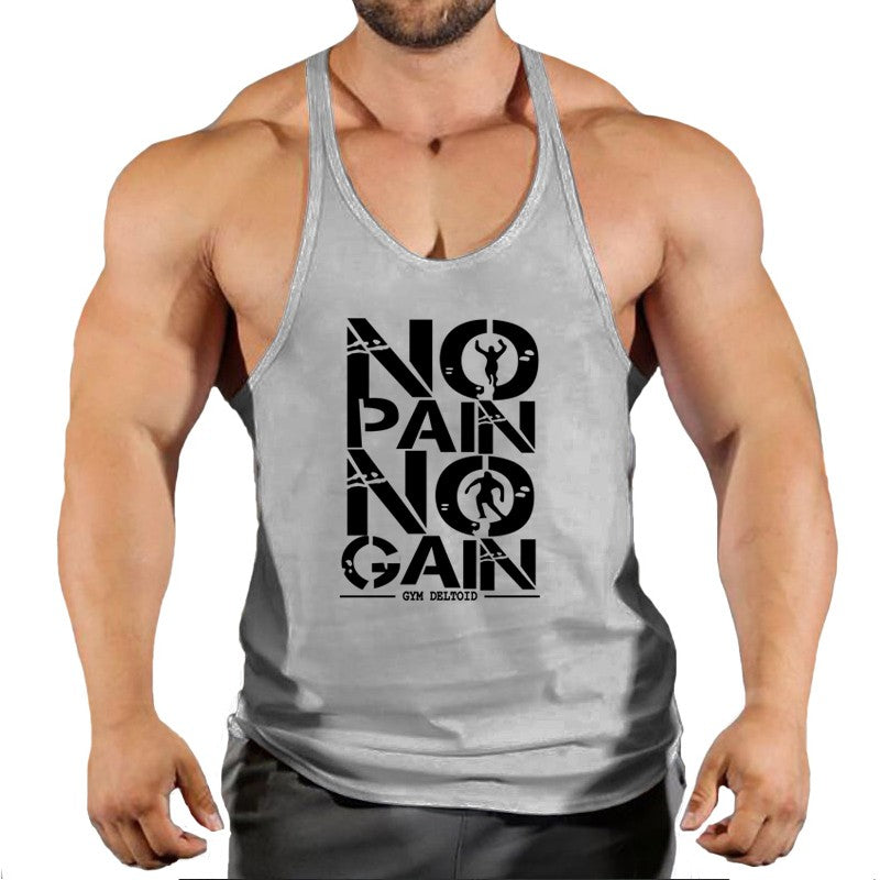 Skull Strong Print Clothing Bodybuilding Cotton Gym Tank Tops Men Sleeveless Und